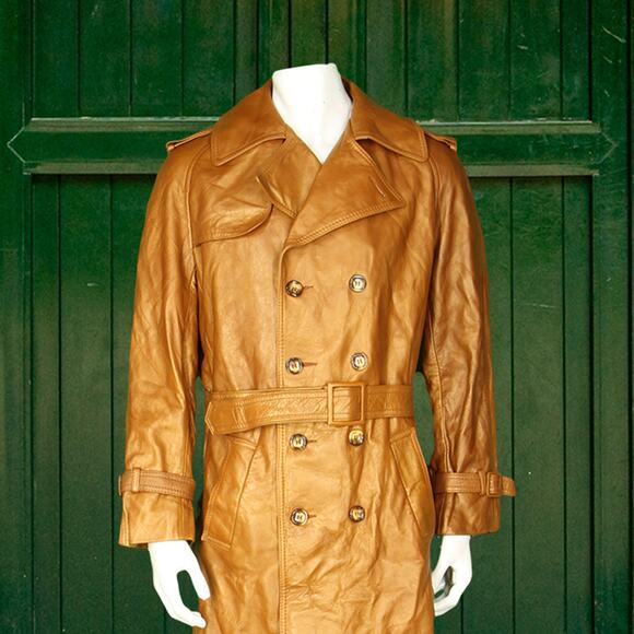 Sears Pacific Garments Nestels of Canada Caramel Leather Coat M - Picture 2 of 11